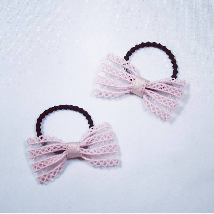 Hårband med Spetsrosett, Lila , 2 pack - Busy Lizzie