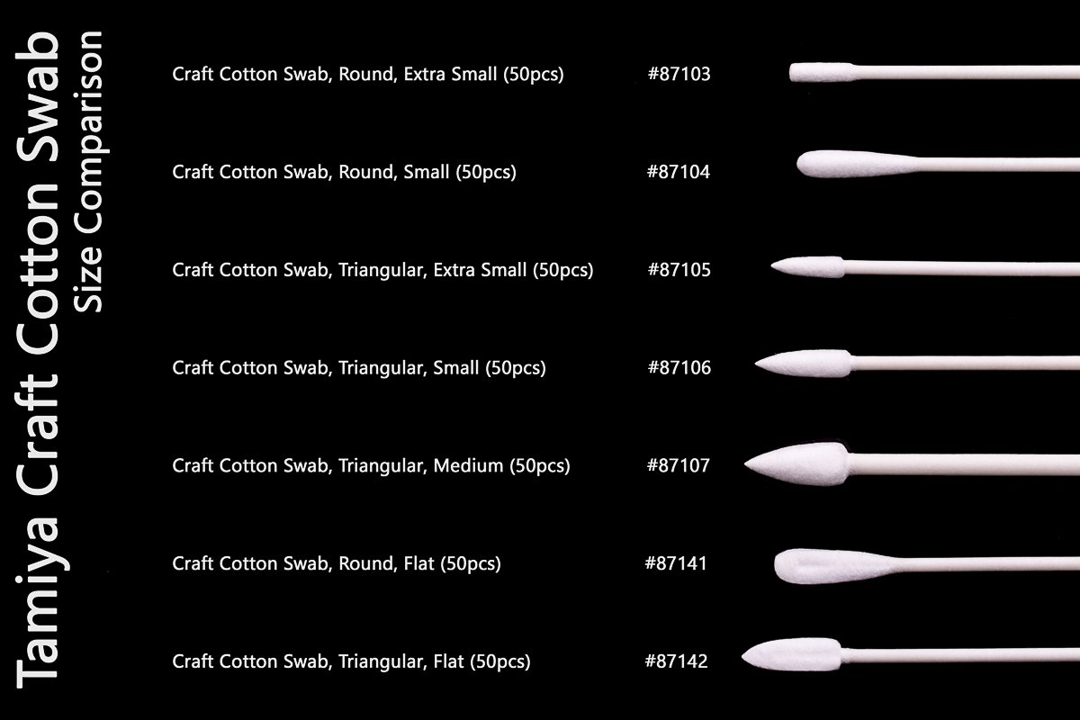 Tamiya Craft Cotton Swab, Triangular, Medium