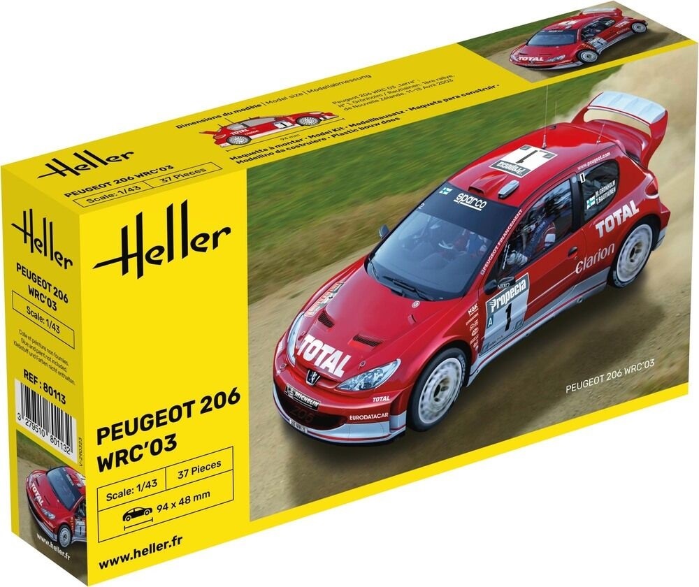 Heller Modellbil Peugeot 206 WRC'03 in 1:43 - Hobby Toys