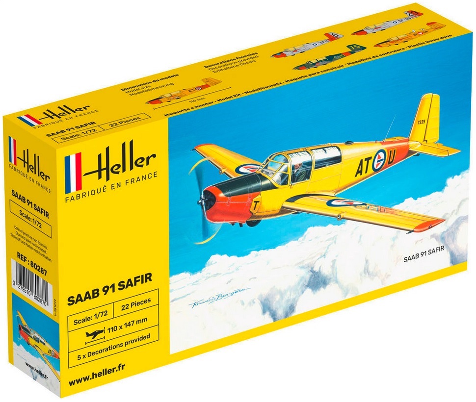 Heller Modellflyg  SAAB Safir 91 1:72 - Hobby Toys