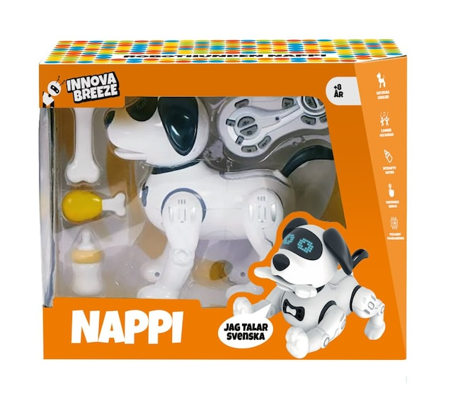 Robothund NAPPI med tillbehör med Svenskt Tal