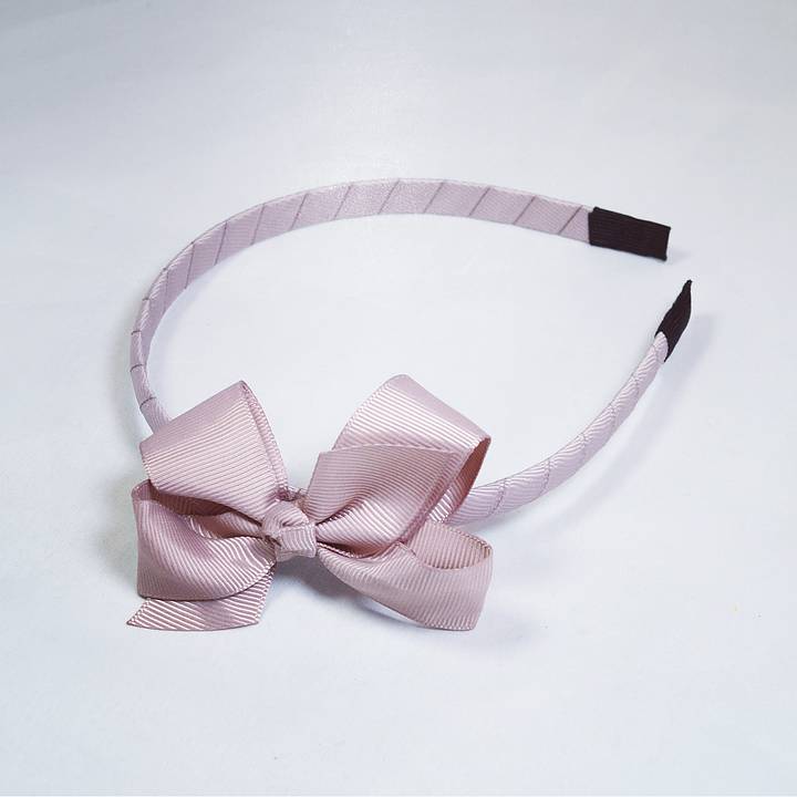 Diadem med Rosett, Gammelrosa - Busy Lizzie