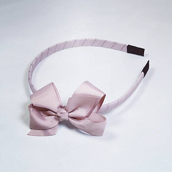 Diadem med Rosett, Gammelrosa - Busy Lizzie