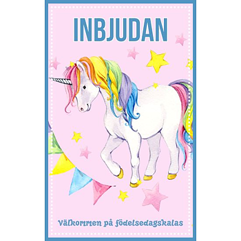 Inbjudningskort Barnkalas, Enhörning - Spader
