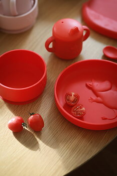 Mumin Silikon, Skål med Sugkopp, Lingonberry Red - Rätt Start