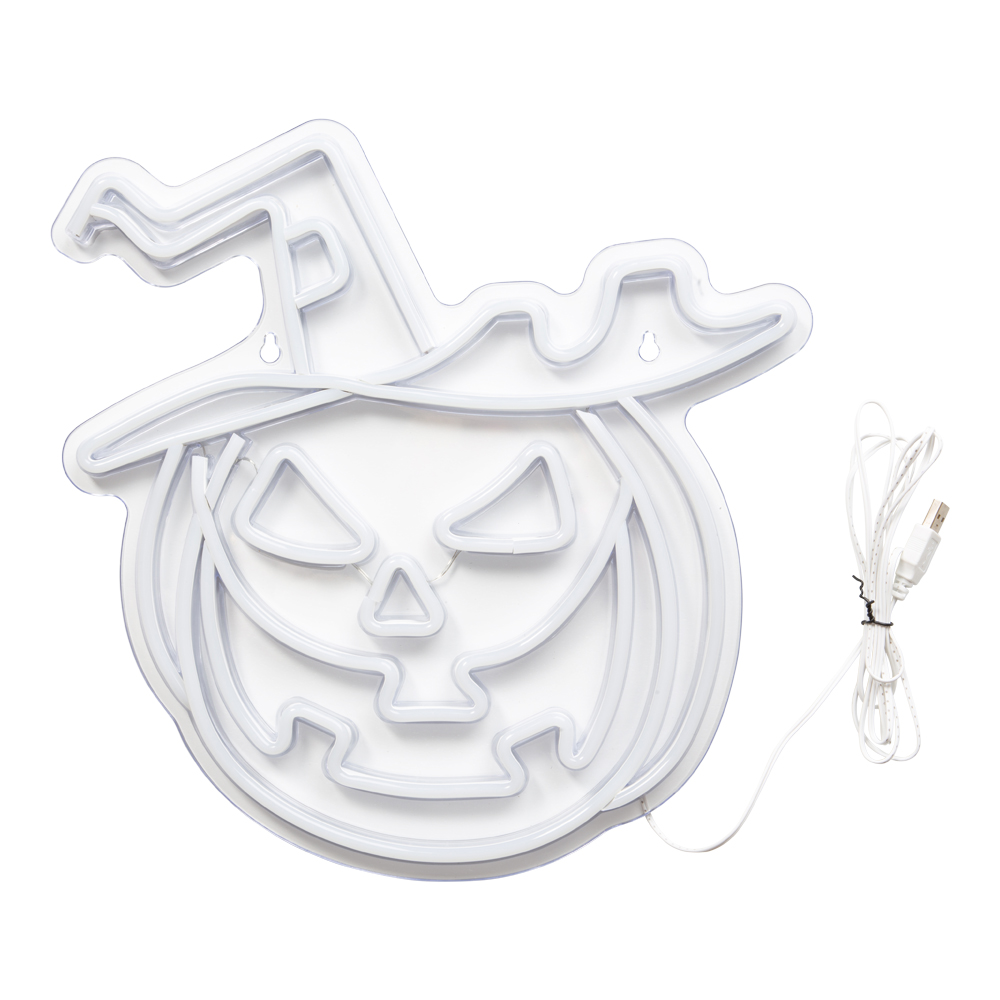 Halloween Led Neon Skylt Pumpa Huvud - 2