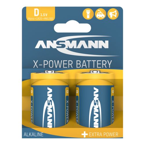 Batteri Alkaline Xpower LR20, 2-Pack