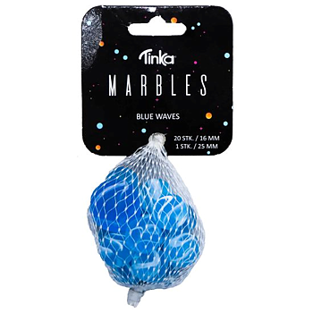 Spelkulor Marble, Blue Waves  - Tinka