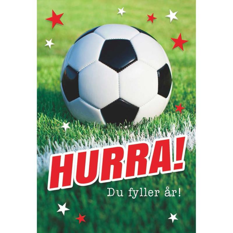 Dubbelt Barnkort Popzzz Fotboll Hurra Du fyller år  - Spader