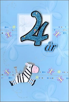 Gratulationskort 4 år - Spader