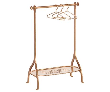 Clothes Rack - Gold, incl. 3 hangers  - Maileg