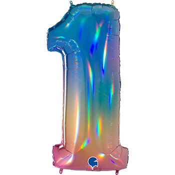 Sifferballong Rainbow 1, 100 cm - Ballongkungen