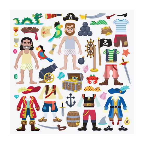 Återanvändbara tjocka stickers,  Pirat - Melissa & Doug - 3