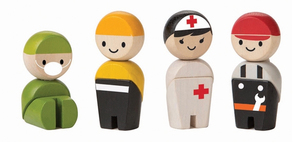 Ekologiska Trädockor Rescue Crew - PlanToys