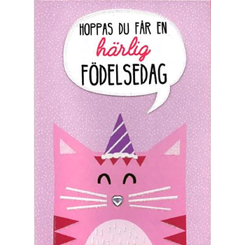 Födelsedagskort Barn, Katt  -  Spader