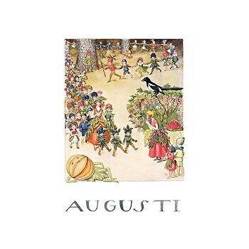 Elsa Beskow Månadskort Augusti - Hjelm Förlag