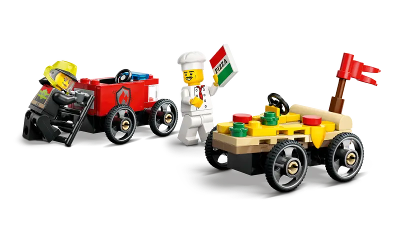 Lego City 60458 Pizzabil mot brandbil racingpaket - 2