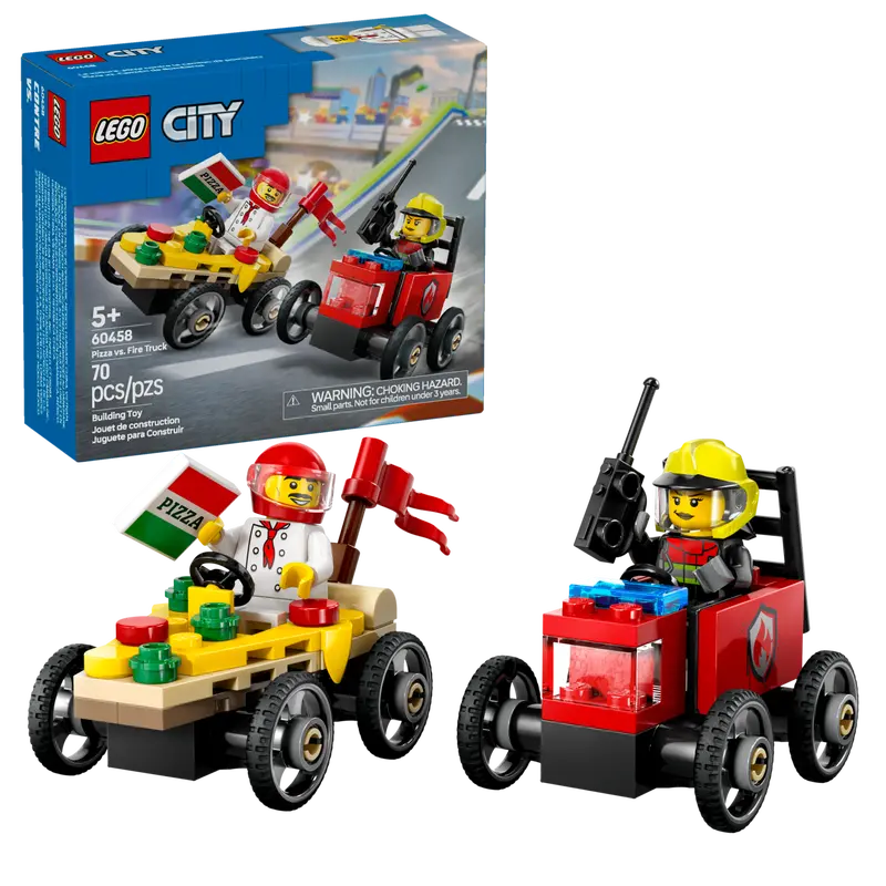 Lego City 60458 Pizzabil mot brandbil racingpaket - 5