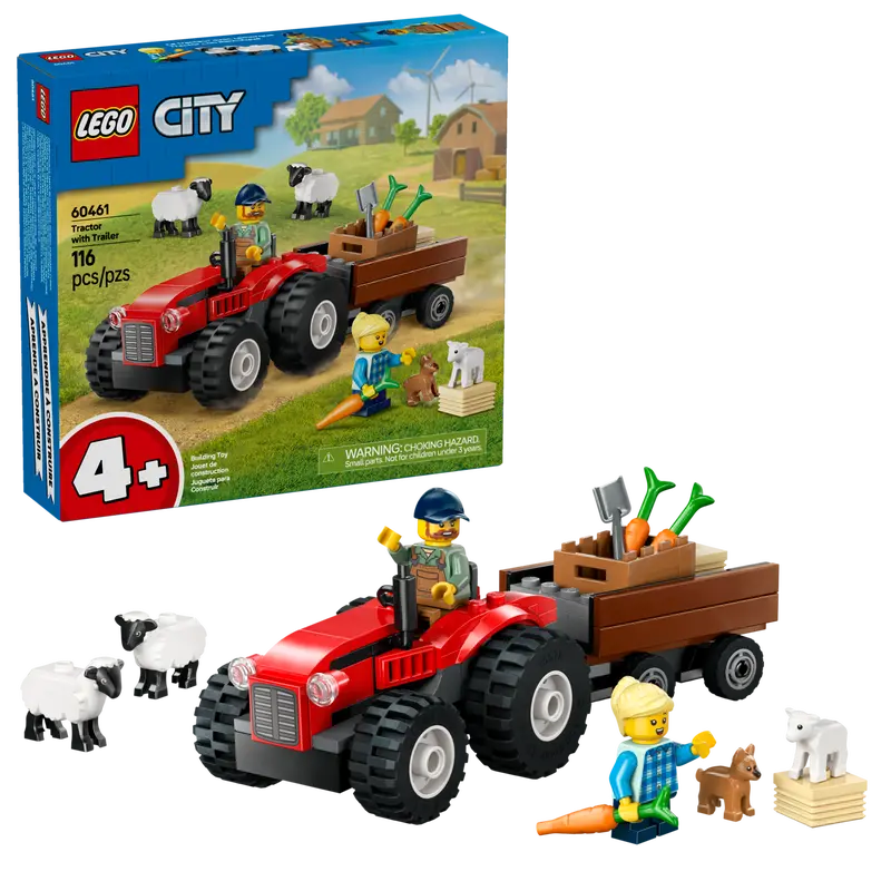 Lego City 60461 Röd jordbrukstraktor med släp och får