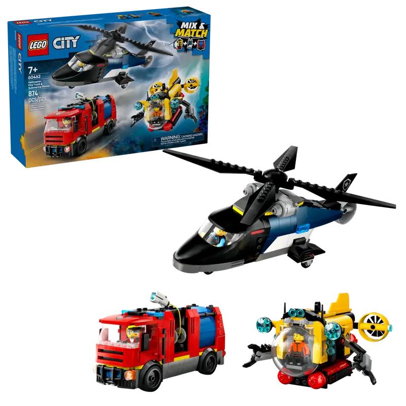 Lego City 60462 Helikopter, brandbil och ubåt