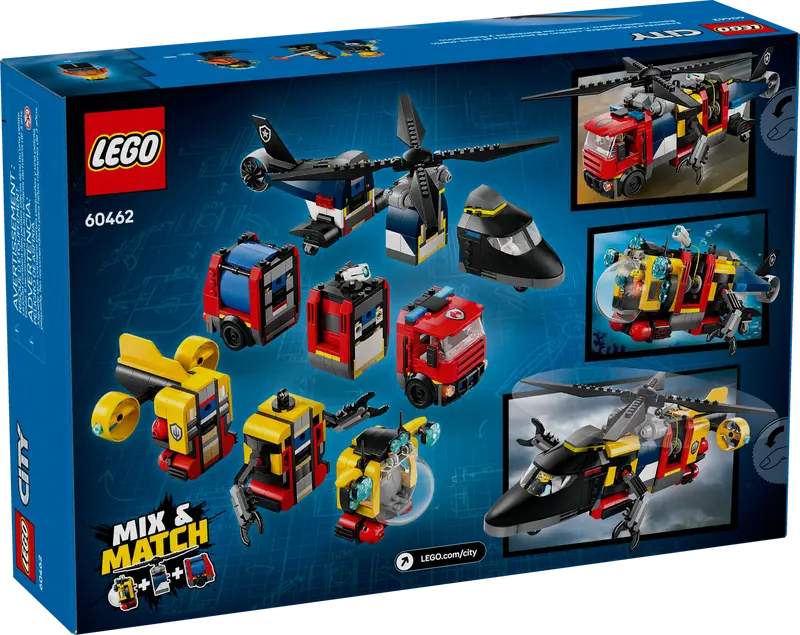 Lego City 60462 Helikopter, brandbil och ubåt - 11
