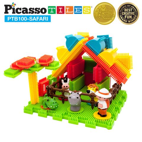 Picasso-Tiles Bristle Blocks 100 Bitar, Safari - 6