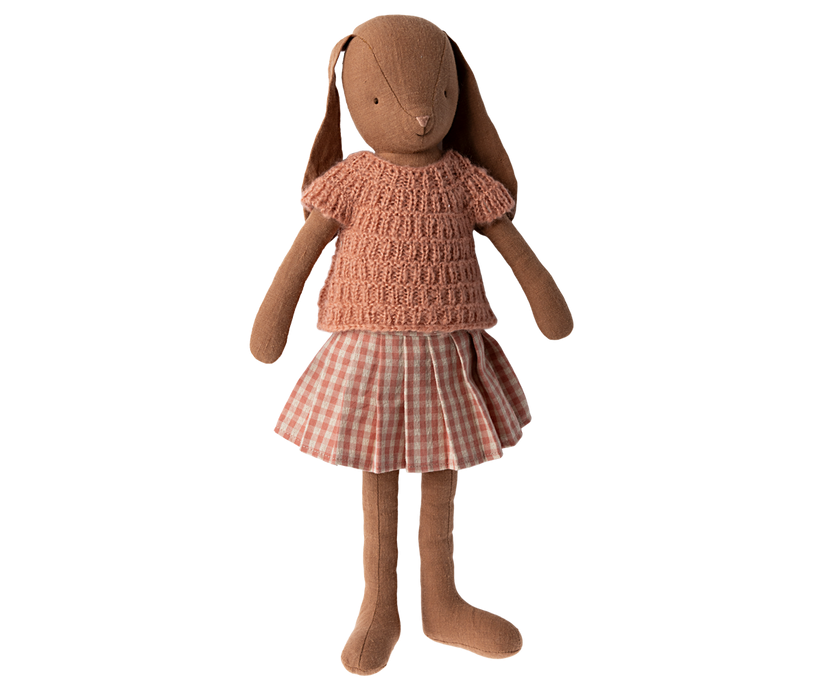 Bunny size 3, Chocolate brown, Knitted shirt and skirt- Maileg