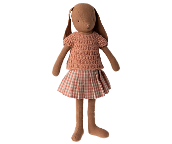 Bunny size 3, Chocolate brown, Knitted shirt and skirt- Maileg