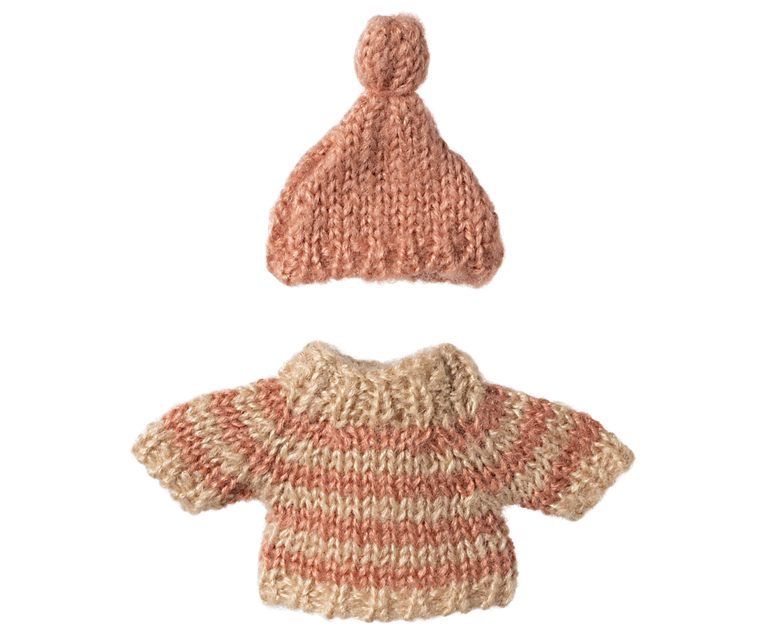 Knitted sweater and hat, Big sister mouse - Maileg