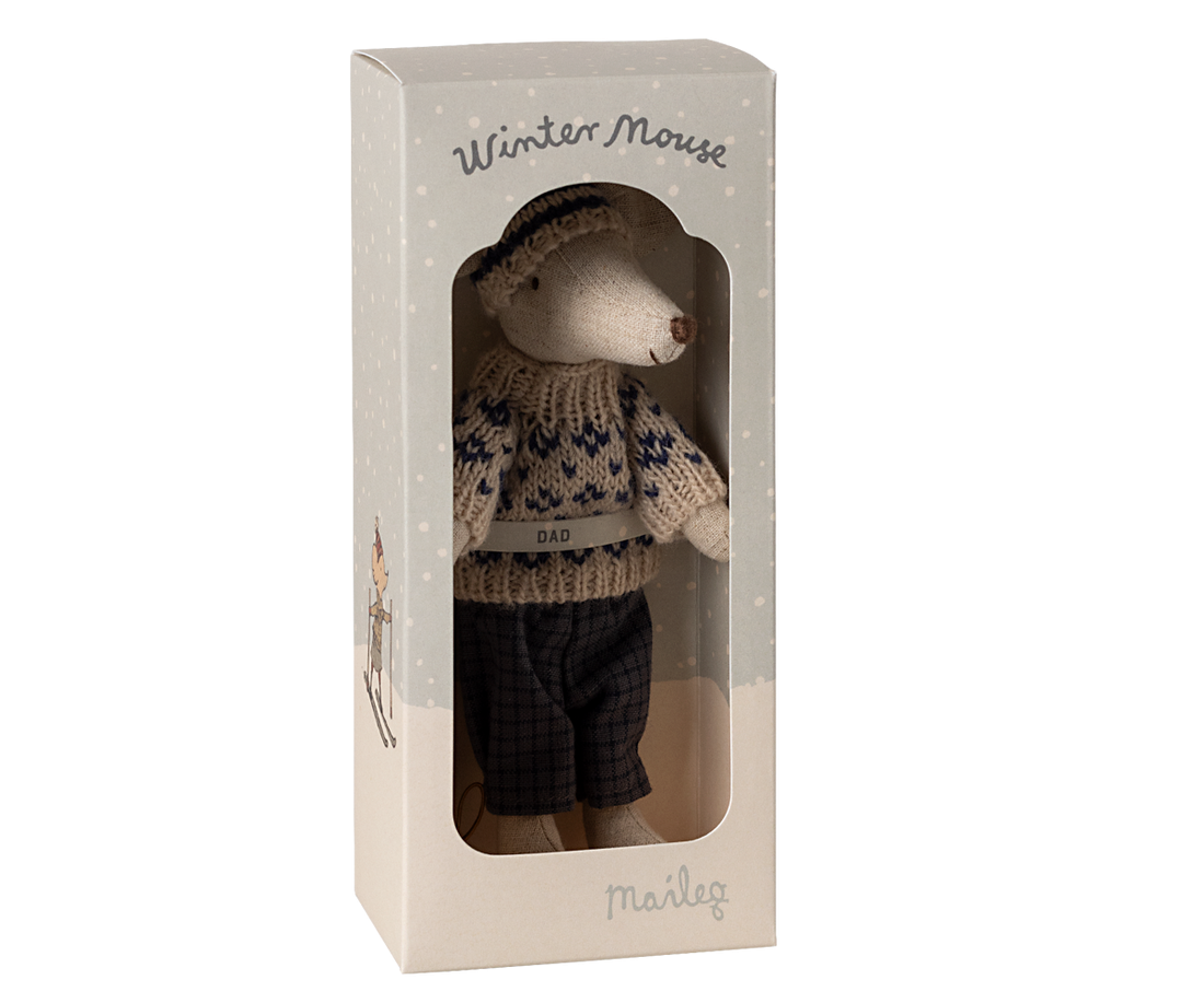 Winter mouse with ski set, Dad - Blue - Maileg - 2