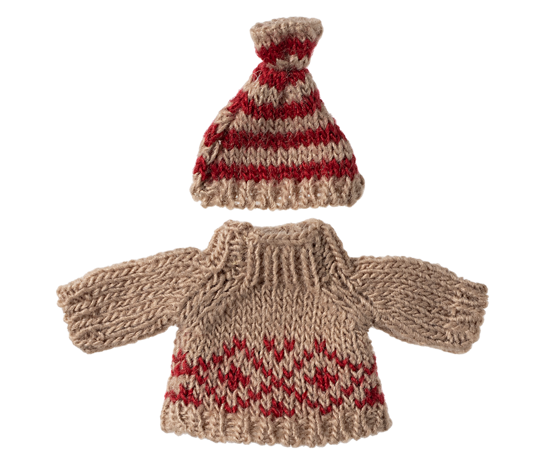 Knitted sweater and hat, Mum mouse- Maileg