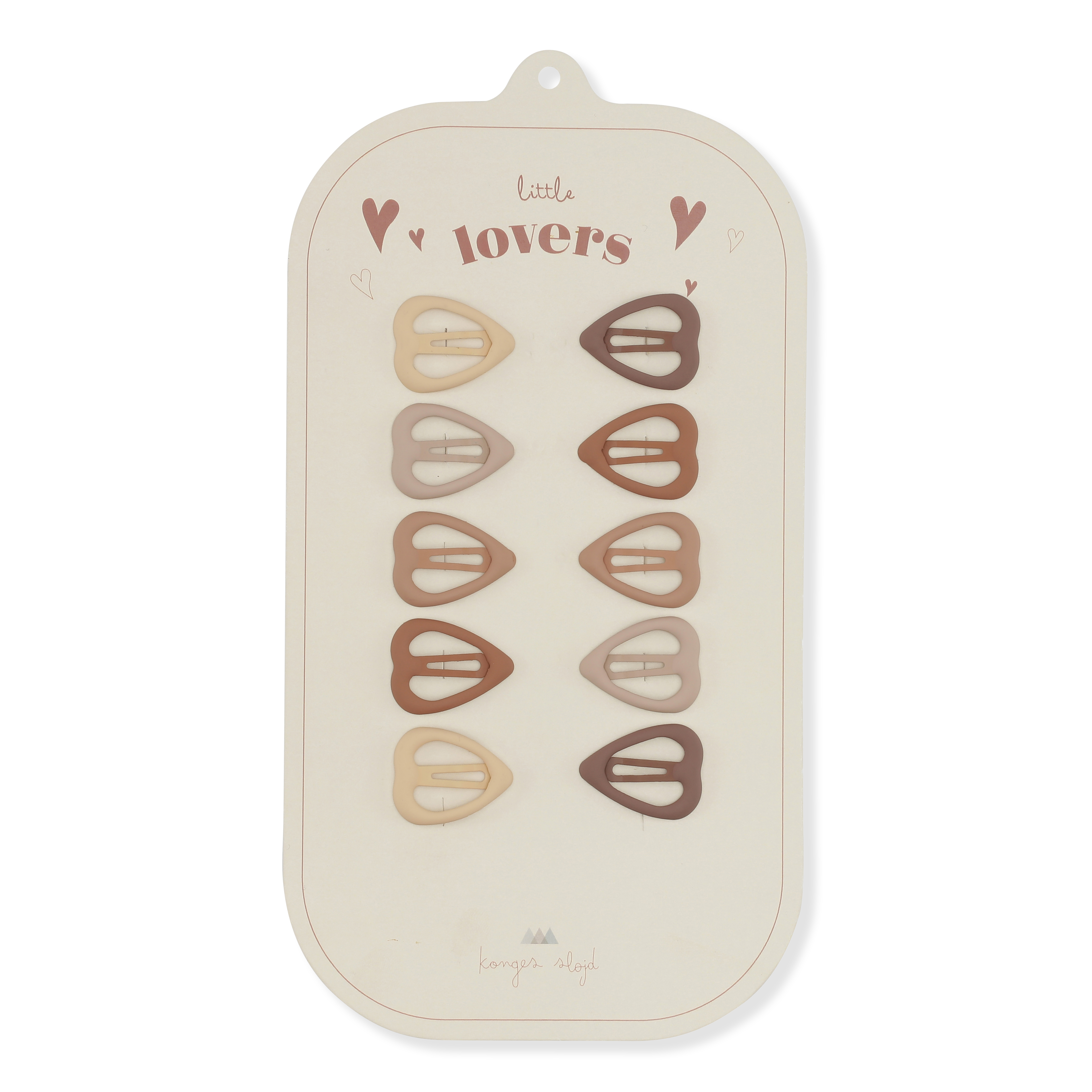 Mini Hairclips Heart, Rouge - Konges Sløjd - 3