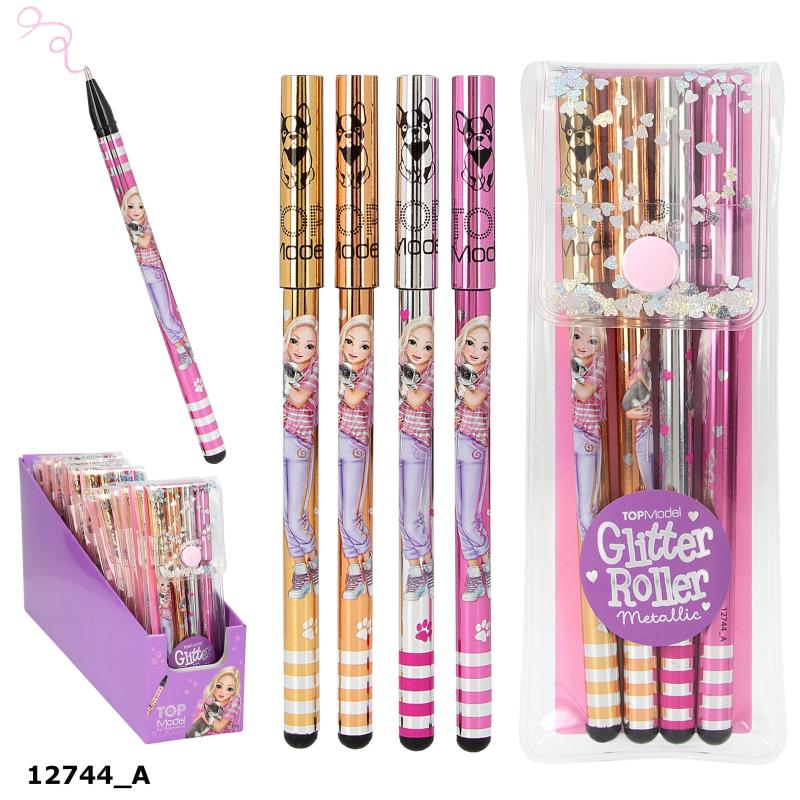 TOPModel Glittergelpennor Metallic, 4-Pack - 3