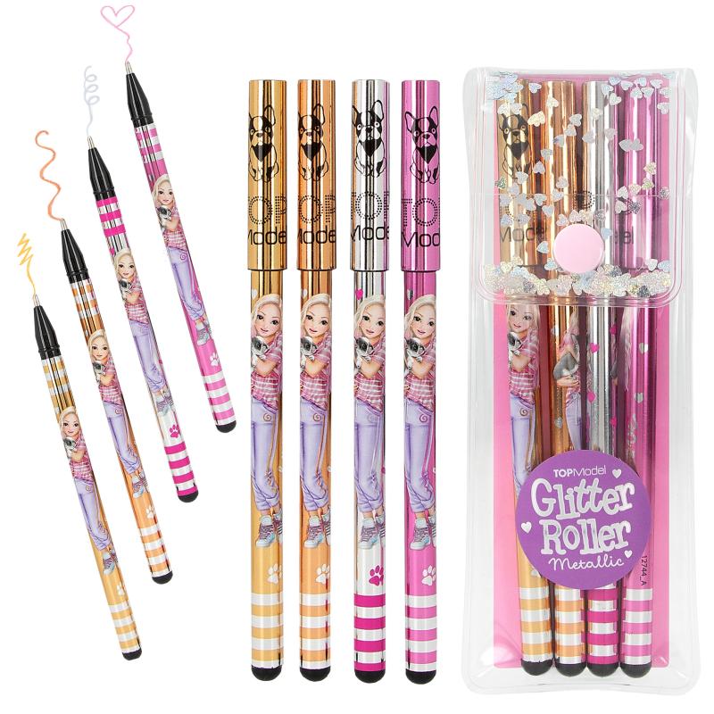 TOPModel Glittergelpennor Metallic, 4-Pack - 2