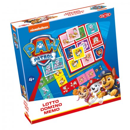 Paw Patrol Multispel 3-i-1: Lotto, Domino, Memo - Tactic