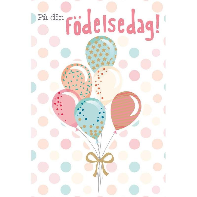Dubbelt Kort Ballonge På din Födelsedag  - Spader