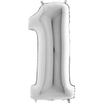 Stor Sifferballong i Folie 1, Silver
