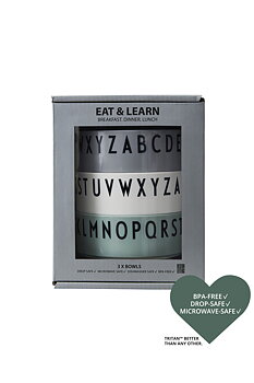 Breakfast, Lunch & Dinner skålar 3-Pack Grön - Design Letters