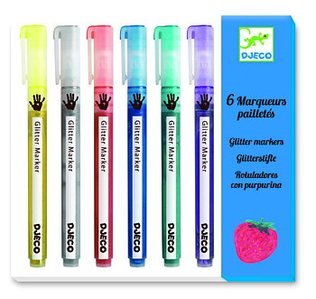 Glitterpennor, 6-pack - Djeco