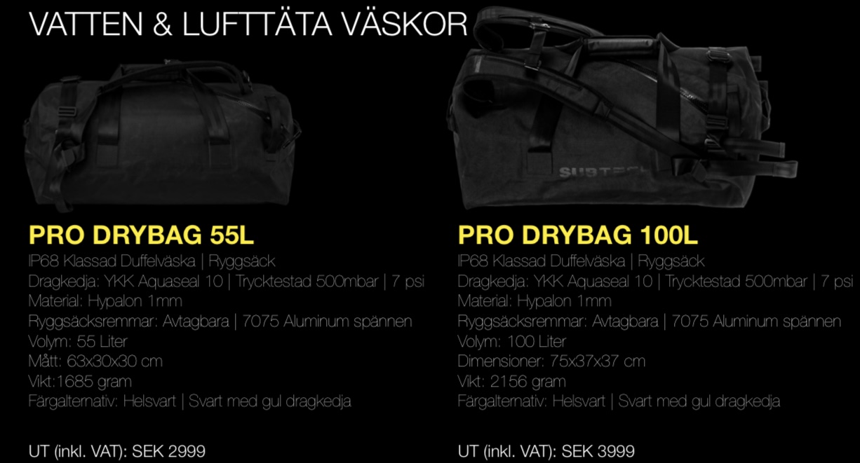 Subtech PRO Drybag 55L/100L