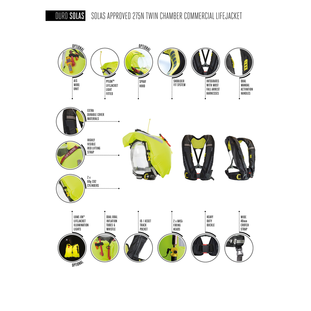 Spinlock SOLAS Duro 275N Deckvest Lifejacket - 2