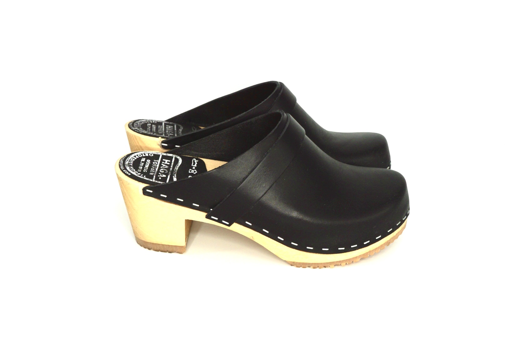 HagaToffeln - Clog Lotta Black Vegetable tanned