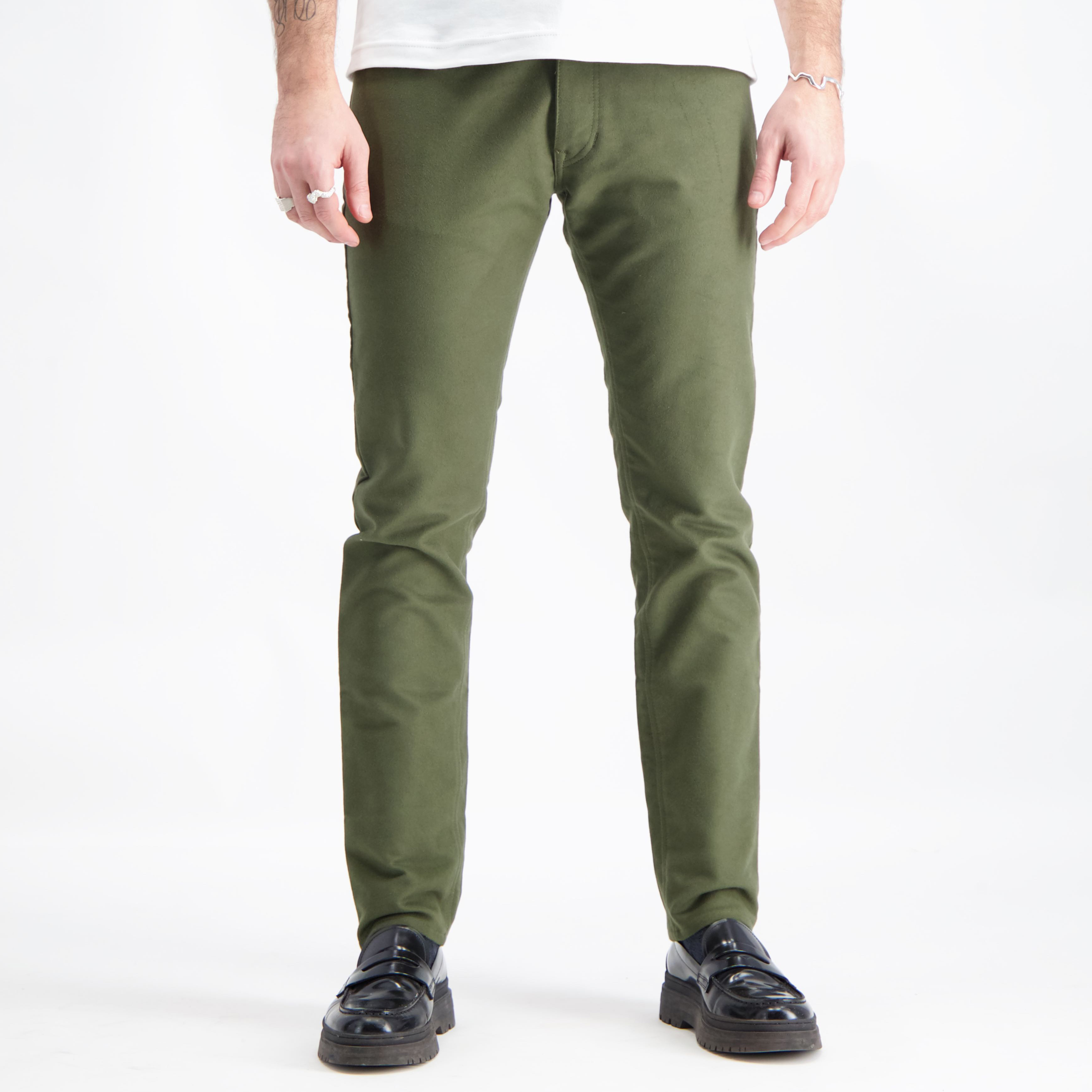JV001 Mollskinnsjeans olivgrön 