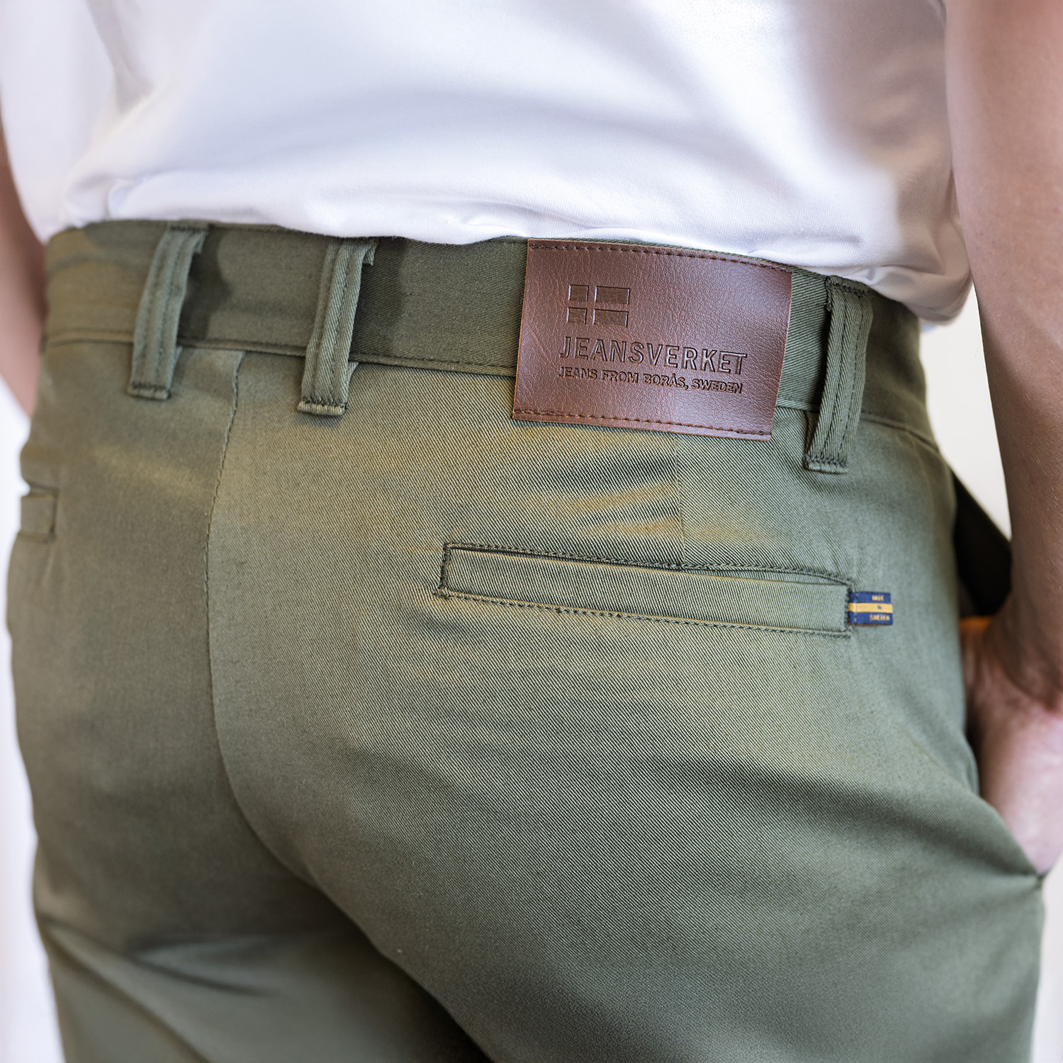 Swedish lightweight chinos regular 100% cotton army green/olive - 2