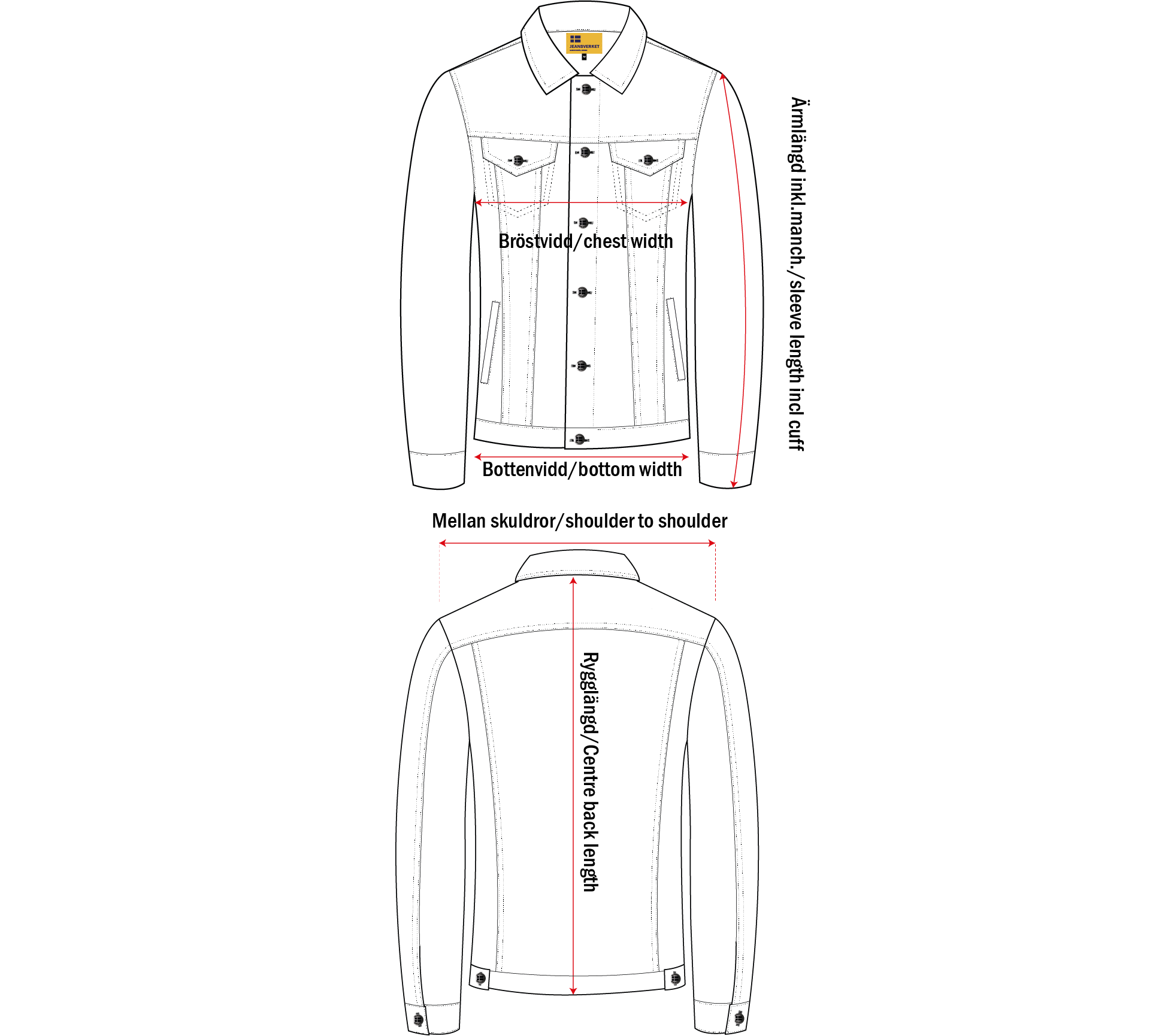 måttlista overshirt